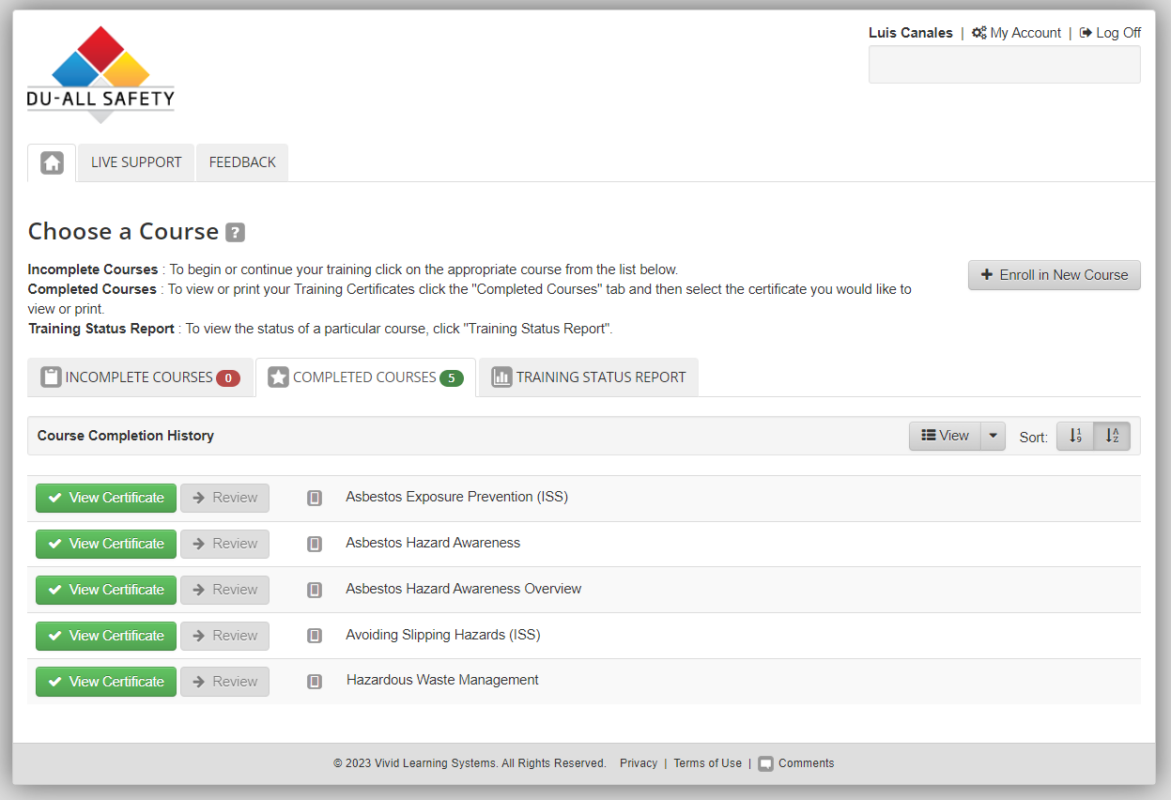 HSI-Online-Training-Completed-Courses