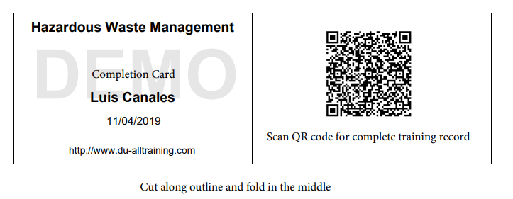 HSI-Online-Training- Wallet-Certificate